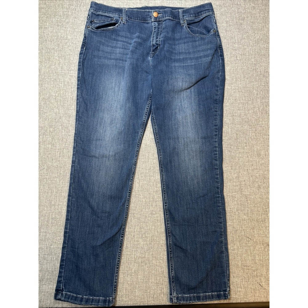 Mugsy Jeans Men 38x30 Blue Straight Casual Stretch Comfort Denim Pants Dark Wash